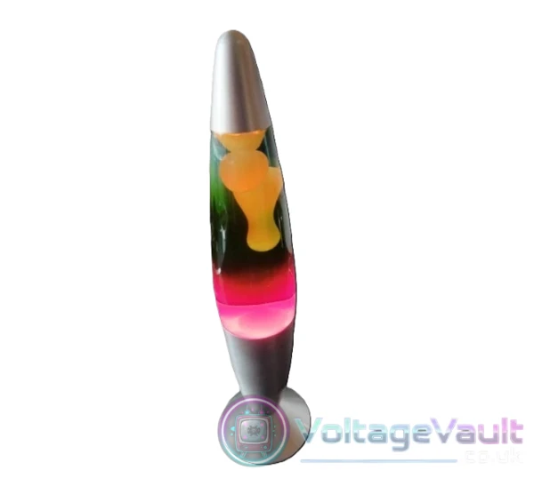 Retro Lava Lamp – Silver Base – Colour Changing Wax